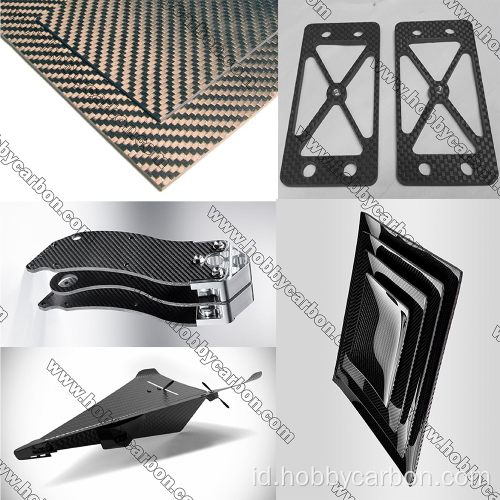 3K Woven Pure Carbon Fiber Sheet untuk Multi-rotor